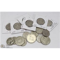 LOT OF 16 CANADIAN 50 CENT PCS AND 3-$1 DOLLAR
