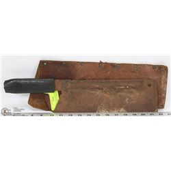PRIMITIVE HAND FORGED HATCHET WITH LEATHER CASE