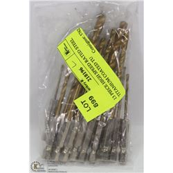 13 PIECE HIGH SPEED RATED STEEL TITANIUM COATED