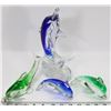 Image 1 : 4 PC COLORED GLASS DOLPHIN COLLECTION