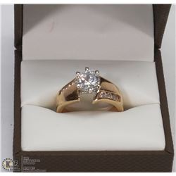 GOLD PLATED SOLITAIRE ENGAGEMENT-STYLE