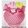 Image 1 : PINK ART GLASS HOBNAIL FLUTED VASE
