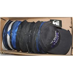 BOX OF COLLECTORS HATS OIL BEER