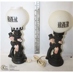 2 CHARLIE CHAPLIN LAMPS
