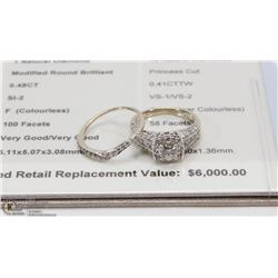 14KT WHITE GOLD CANADIAN DIAMOND WEDDING SET W/ COA
