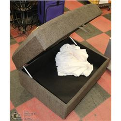 CHARCOAL OTTOMAN WITH STORAGE 32"X24"X19"