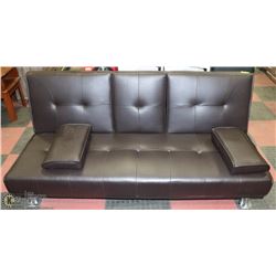 MECHANICAL LEATHERETTE FUTON WITH SIDE ARM