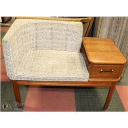 VINTAGE WOOD AND FABRIC TELEPHONE