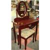 Image 1 : CHERRY WOOD VANITY WITH MATCHING BENCH