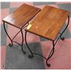 Image 1 : 2 TABLES WOOD AND METAL DECOR