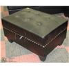 Image 1 : NAILHEAD LEATHERETTE OTTOMAN WITH INTERNAL STORAGE