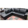 Image 1 : BLACK LEATHERETTE CORNER SECTIONAL