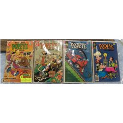 FOUR OLD POPEYE COMIC BOOKS --- 15 CENT+ COVERS