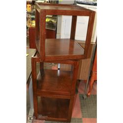 SET OF 3 WOOD STACKING END TABLES/CUBES - CAN BE