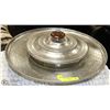 Image 1 : VINTAGE LAZY SUSAN SERVING DISH , GLASS & METAL