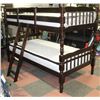 Image 1 : 2 TIER WOOD BUNKBED WITH MATTRESSES AND LADDER