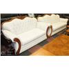 Image 1 : FABRIC WITH WOOD ACCENT 87" SOFA & 68" LOVE SEAT