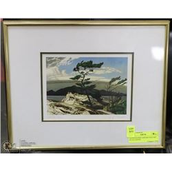 GLASS FRAMED AND MATTED ART BY AJ CASSON.