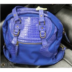 LULU LEMON ROYAL BLUE ALIGATOR DESIGN TOTE BAG