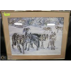 PICTURE OF TIMBERWOLVES 25X32 BY LINDA KENNARD