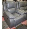 Image 2 : 3PC GREY RECLINING LEATHERETTE LIVINGROOM SET INCL