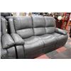 Image 4 : 3PC GREY RECLINING LEATHERETTE LIVINGROOM SET INCL