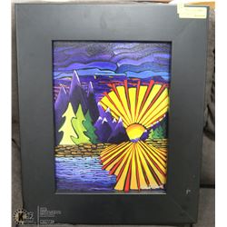FRAMED & SIGNED MODERN ARTWORK 18.5"X23