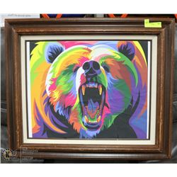 BEAR PRINT ON CANVAS.