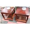 Image 1 : PAIR OF CHERRY WOOD STYLE END TABLES