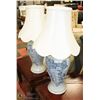 Image 1 : PAIR OF BLUE CERAMIC TABLE LAMPS