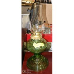 VINTAGE GREEN DEPRESSION GLASS OIL