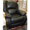 Image 1 : MECHANICAL LEATHERETTE RECLINING BLACK ARMCHAIR