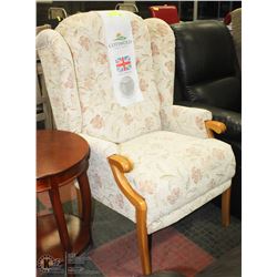 COTSWOLD CHAIR COMPANY FABRIC WITH WOOD ACCENT