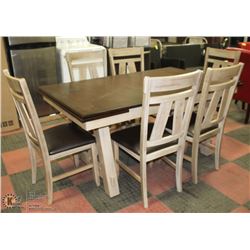 7PC DINING ROOM TABLE & CHAIR SET WOOD WITH