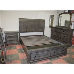 6PC QUEEN SIZE BEDROOM SET INCL DRESSER, MIRROR,