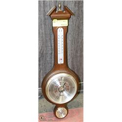 VINTAGE BAROMETER AND THERMOMETER