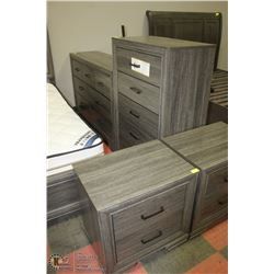 9PC QUEEN BEDROOM SET INCL HEADBOARD, FOOTBOARD,