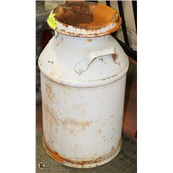 TALL LARGE VINTAGE METAL MILK CAN 24"
