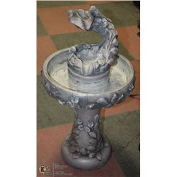 HEAVY CEMENT FOUNTAIN WITH BIRD MOTIF -