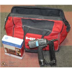 HILTI TOOL BAG WITH NAIL GUN AND CAULKING GUN,