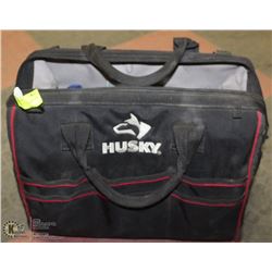 HUSKY TOOL BAG WITH ASSORTED TOOLS