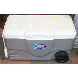 LARGE COLEMAN COOLER ON WHEELS