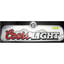 TIN COORS LIGHT BEER SIGN - 26"L X 8.5"H -