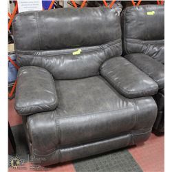 GREY OVERSIZED ROCKING LEATHERETTE 42" ARM CHAIR