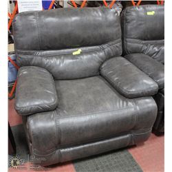 GREY OVERSIZED ROCKING LEATHERETTE 42" ARM CHAIR