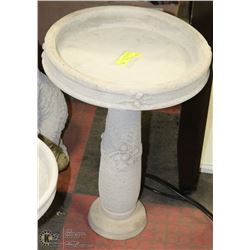 CONCRETE ACORN DECOR 2 PIECE BIRDBATH 16"X23"