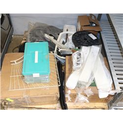 PALLET OF CONSTRUCTION ITEMS INCL WIRE, PINS,