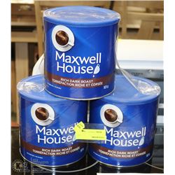 3 CANS OF 925G MAXWELL HOUSE RICH DARK ROAST