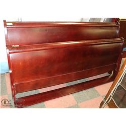 WOOD KING SIZE SLEIGH BED FRAME WITH RAILS
