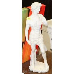 STONE STATUE 19"H MAN IN LOIN CLOTH